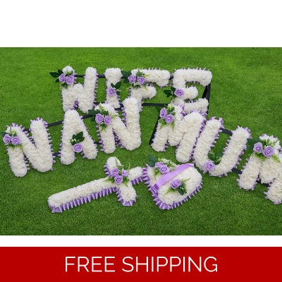 WIFE, NAN & MUM Funeral Tribute Package with Cross and Heart Arrangements